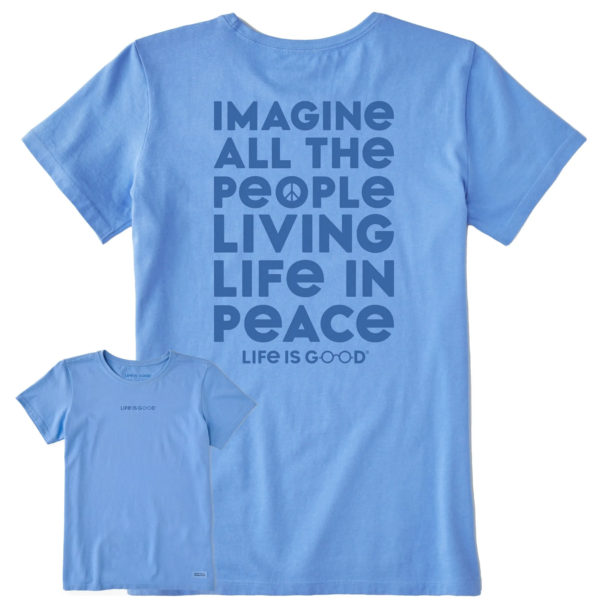 Women's Imagine All The People Short Sleeve Tee sold by Life is Good