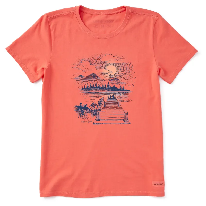 Women's Dock Sunset W Short Sleeve Crusher Tee sold by Life is Good