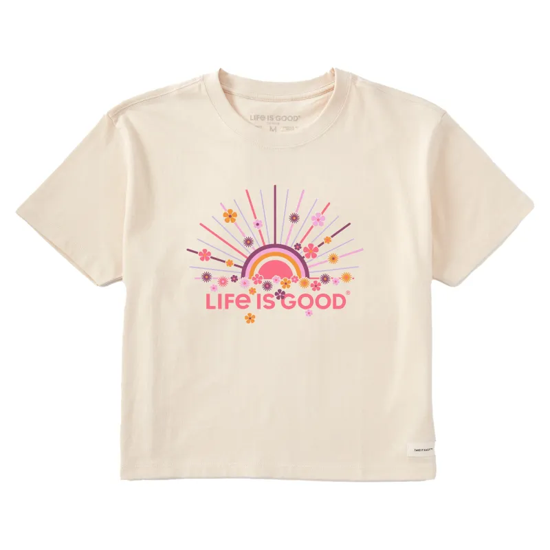 Women's Rainbow Sun Short Sleeve Crusher Boxy Tee sold by Life is Good
