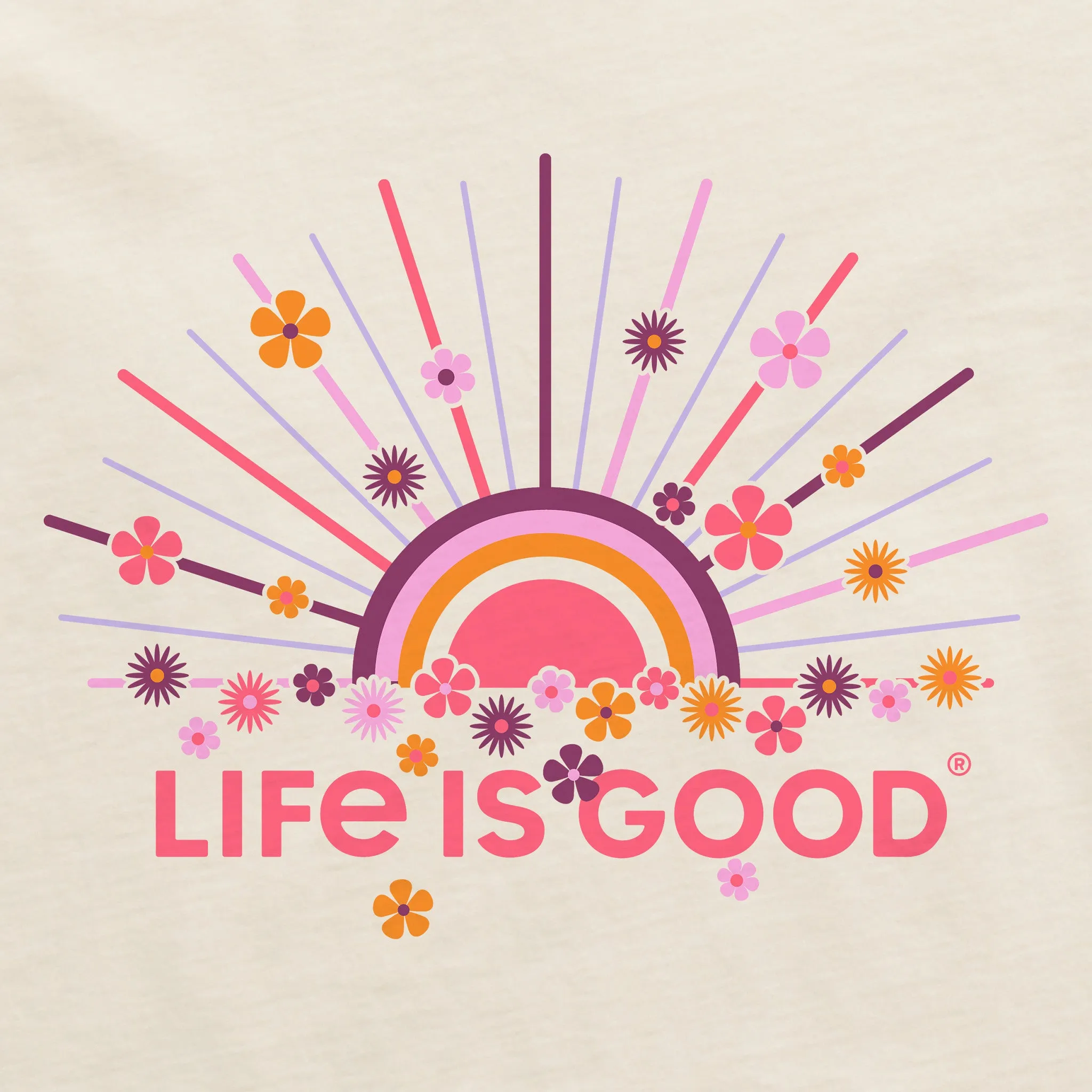 Women's Rainbow Sun Short Sleeve Crusher Boxy Tee sold by Life is Good product image thumbnail 2