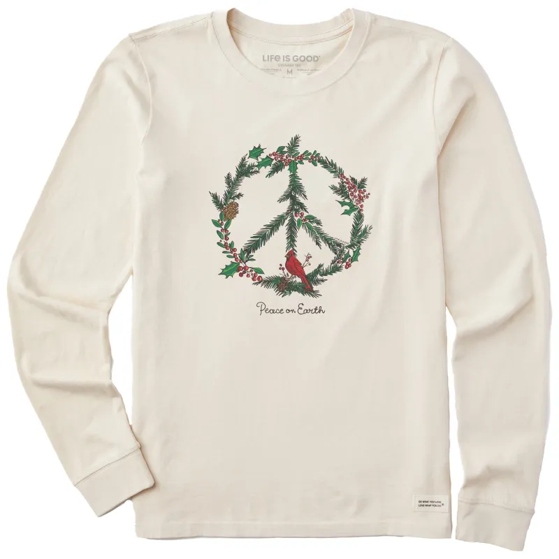 Women's Winter Pines Peace on Earth Long Sleeve Crusher Tee made by Life is Good