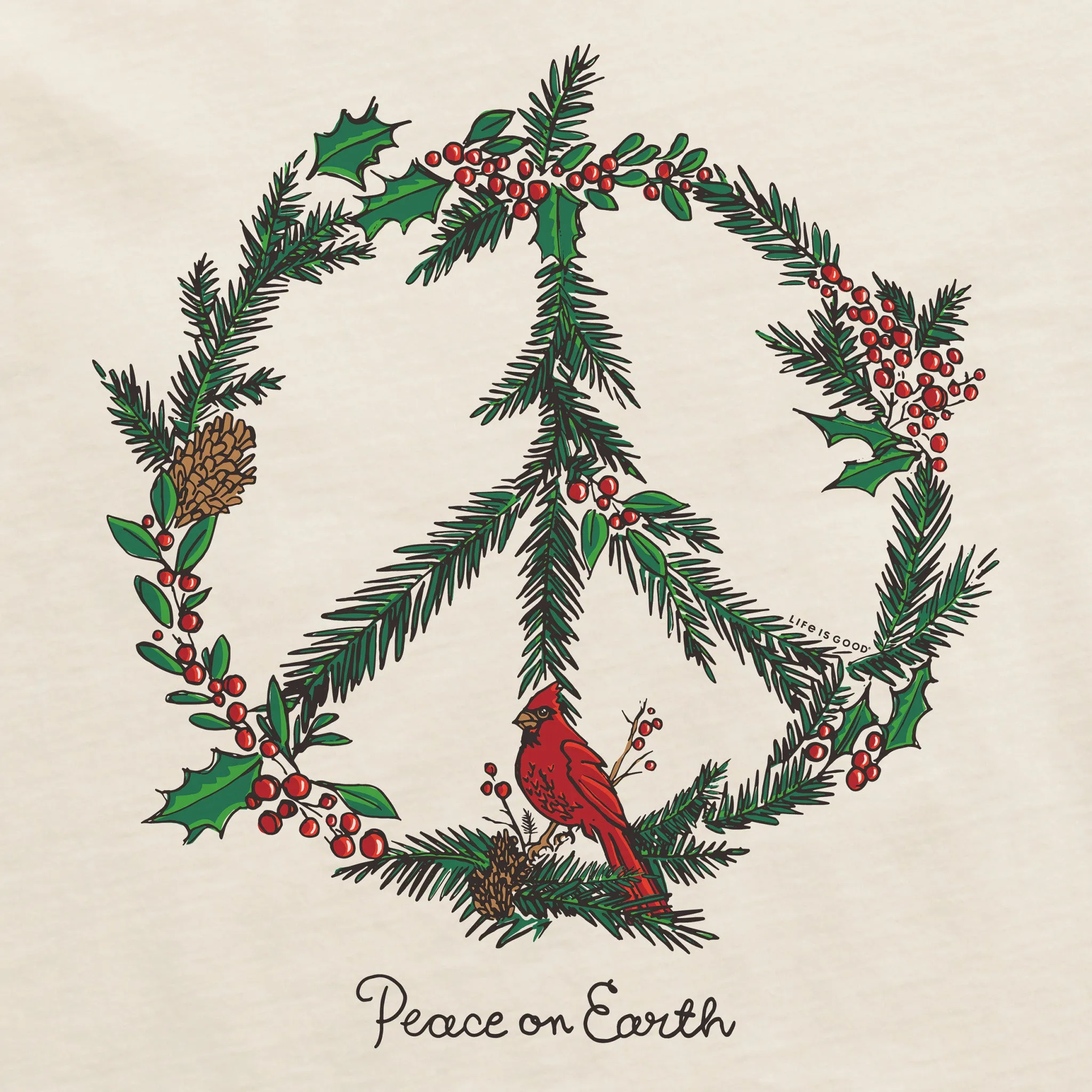 Women's Winter Pines Peace on Earth Long Sleeve Crusher Tee sold by Life is Good product image thumbnail 2