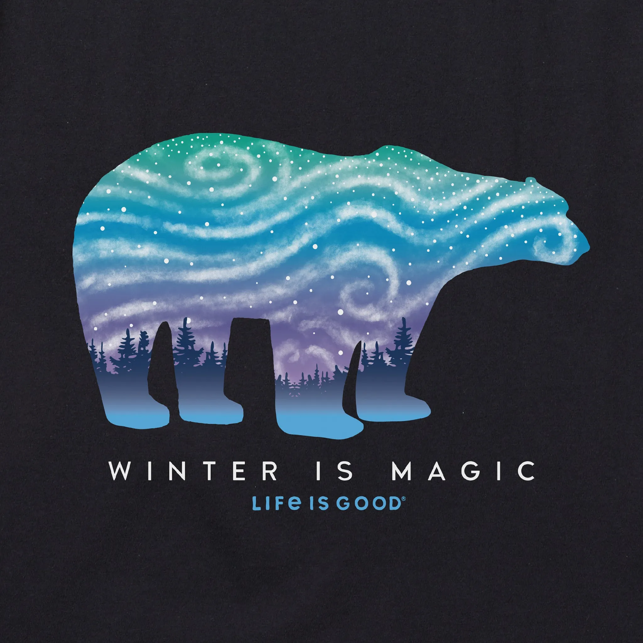 Women's Winter Is Magic Polar Bear Long Sleeve Crusher Vee sold by Life is Good product image thumbnail 4