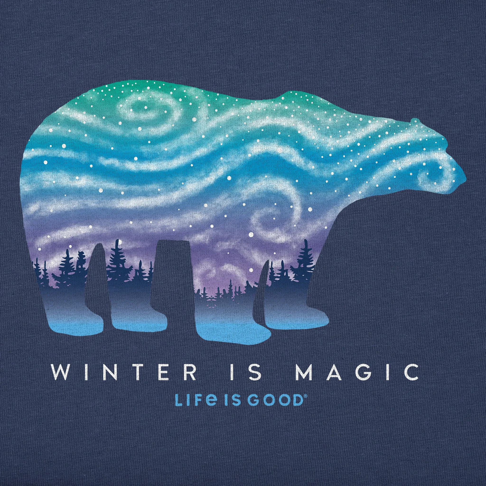Women's Winter Is Magic Polar Bear Long Sleeve Crusher Vee sold by Life is Good product image thumbnail 2