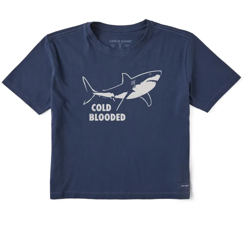 Women's High-Low Shark Short Sleeve Crusher Boxy Tee sold by Life is Good