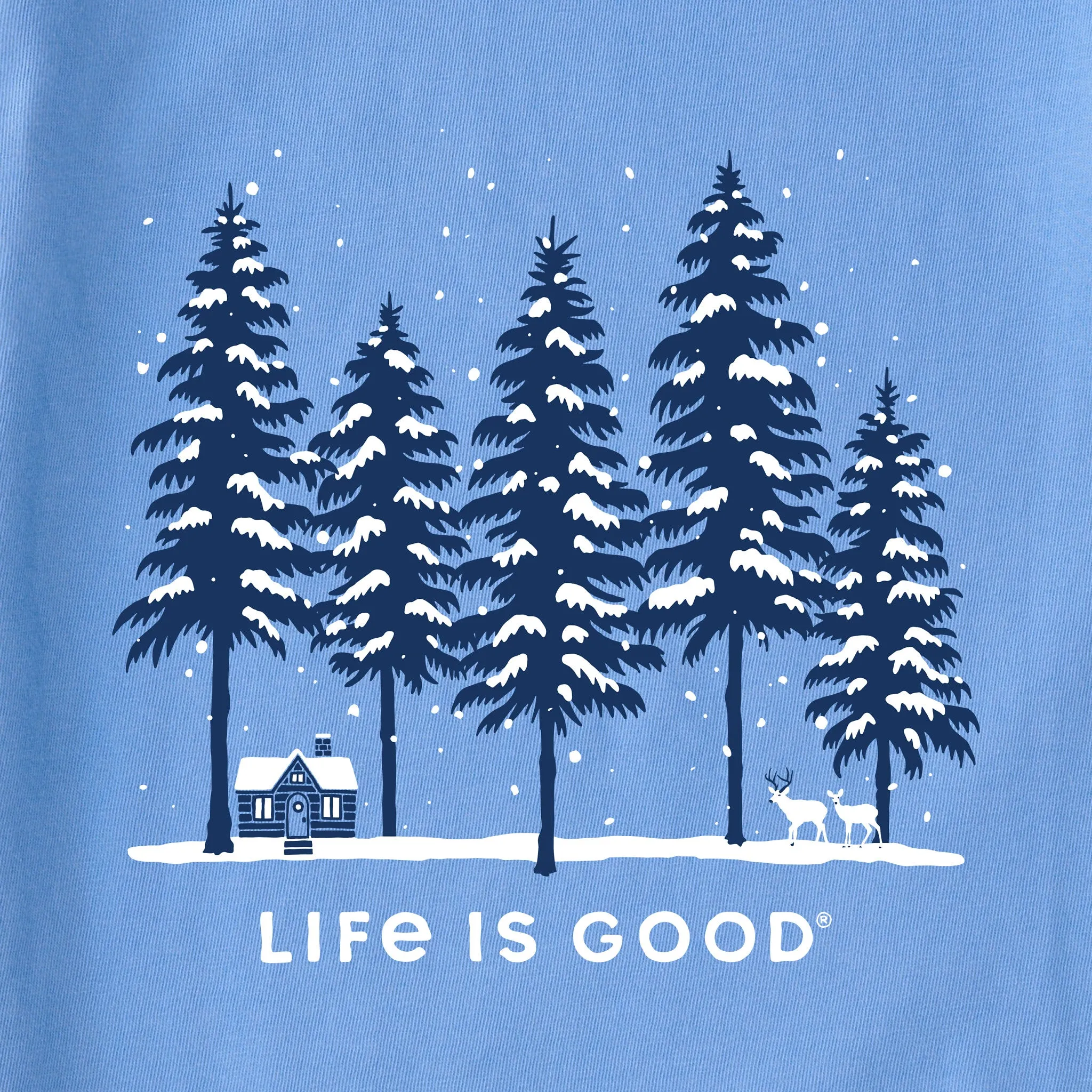 Women's Snowy Winter Cabin Scene Long Sleeve Crusher Tee sold by Life is Good product image thumbnail 4