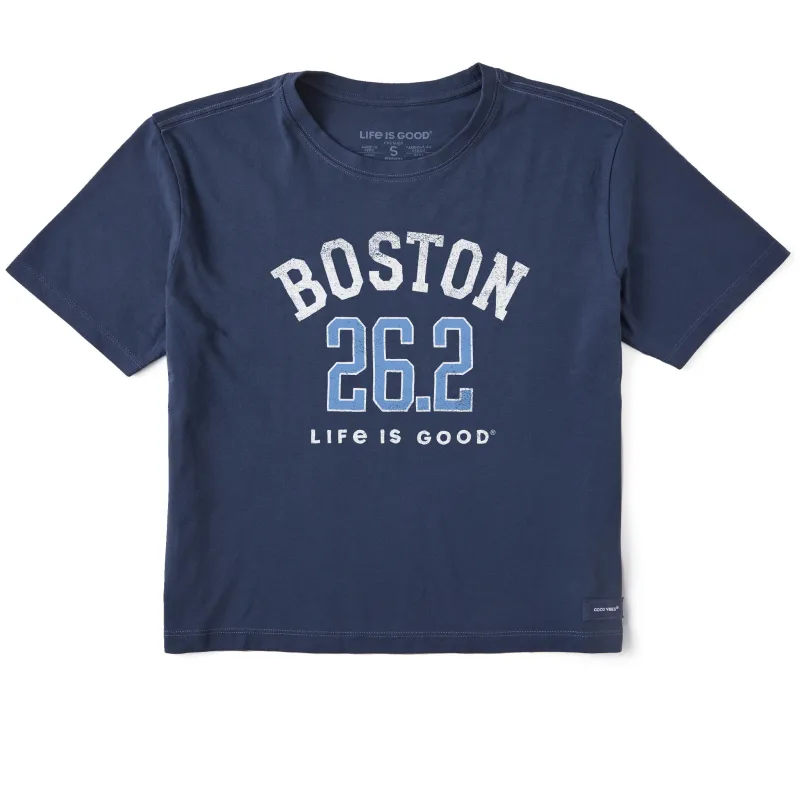 Women's Boston 26.2 Short Sleeve Crusher Boxy Tee sold by Life is Good
