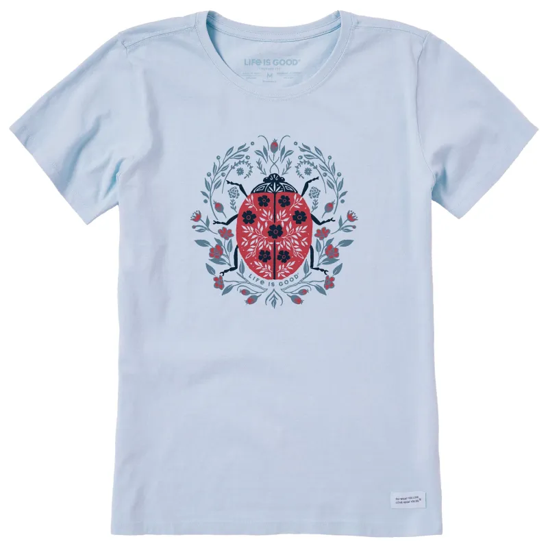 Women's Floral Ladybug Short Sleeve Crusher Tee sold by Life is Good