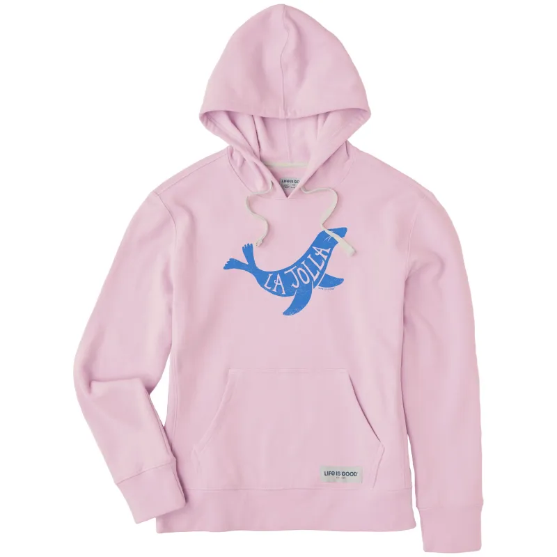 Women's Sea Lion La Jolla Simply True Fleece Hoodie sold by Life is Good