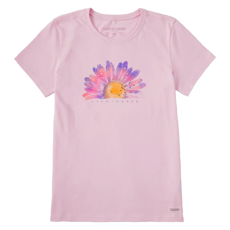 Women's Tie Dye Watercolor Daisy Short Sleeve Crusher Tee sold by Life is Good