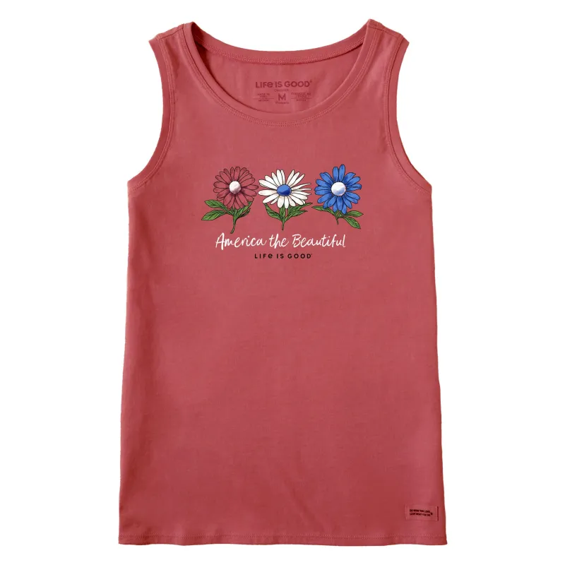 Women's America the Beautiful Daisies Crusher Tank sold by Life is Good