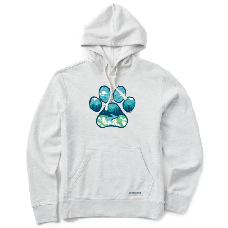 Women's Paw Landscape Simply True Fleece Hoodie sold by Life is Good