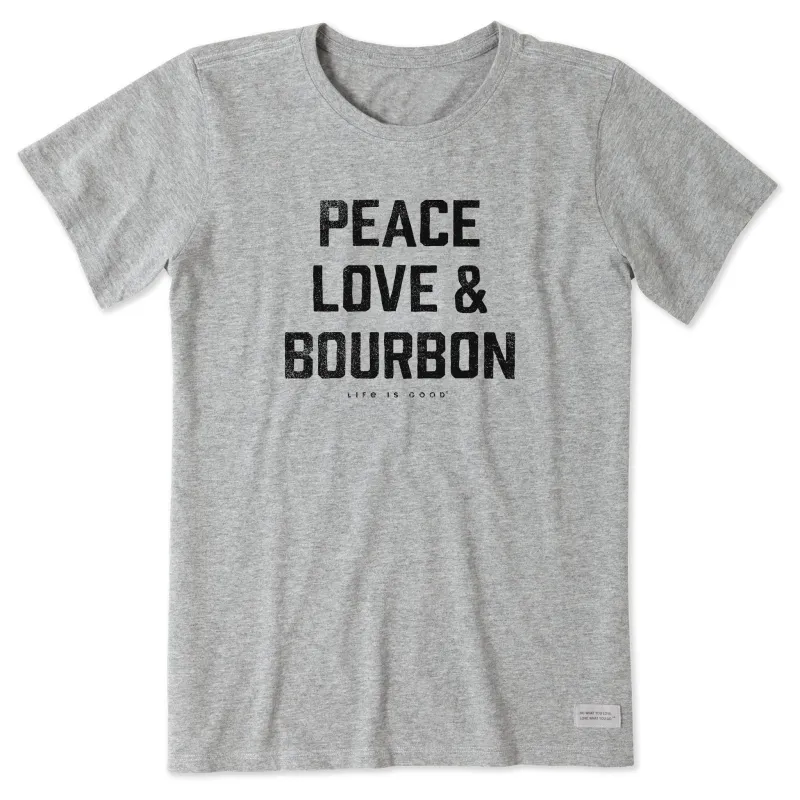 Women's Peace Love & Bourbon Short Sleeve Tee sold by Life is Good
