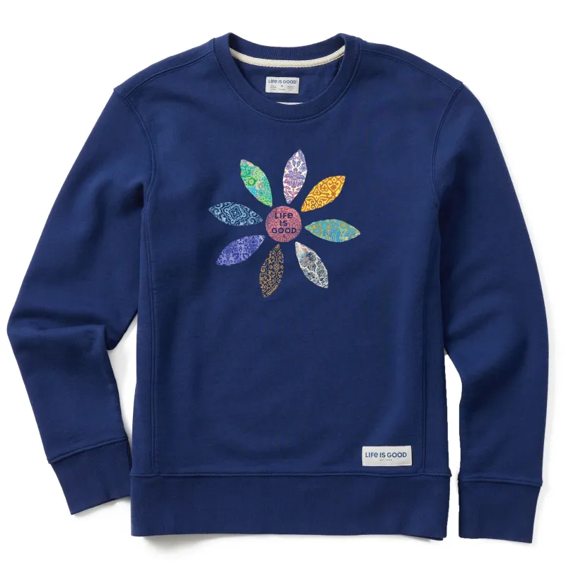 Women's Global Flower Simply True Fleece Crew sold by Life is Good