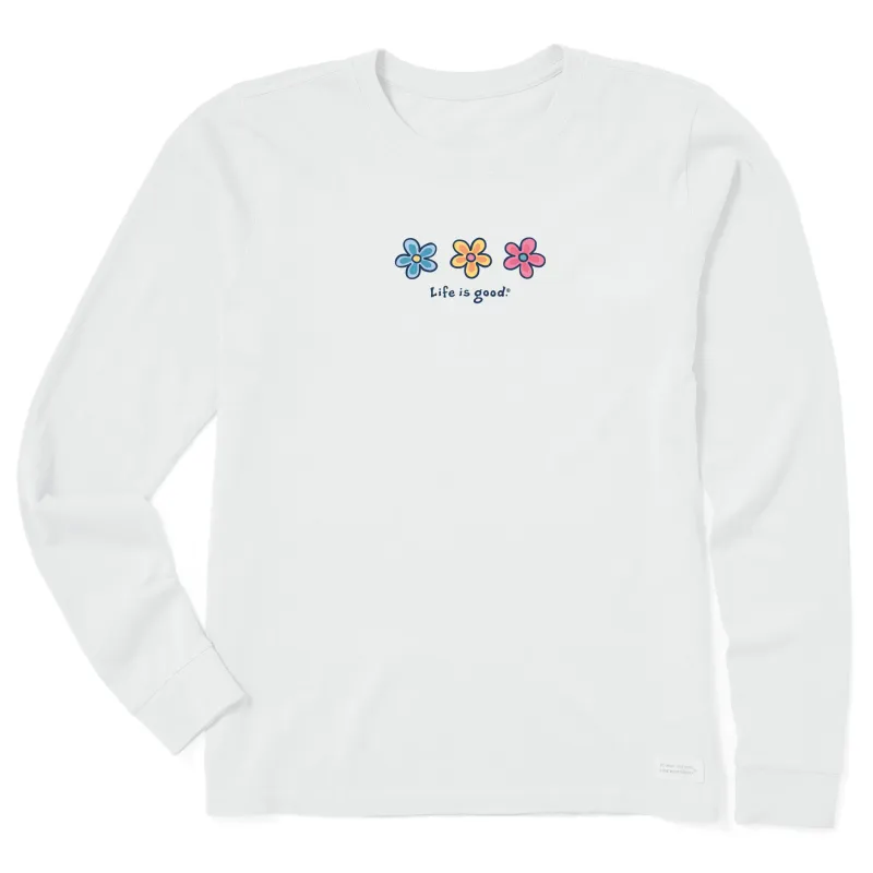Women's Three Daisies Long Sleeve Crusher Tee sold by Life is Good