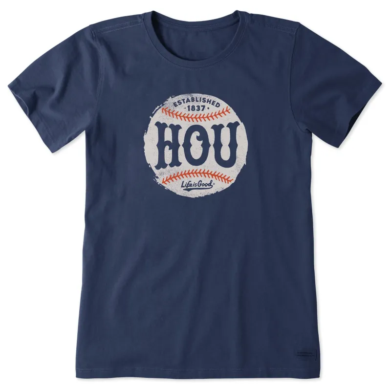 Women's Houston Baseball Short Sleeve Crusher Tee sold by Life is Good