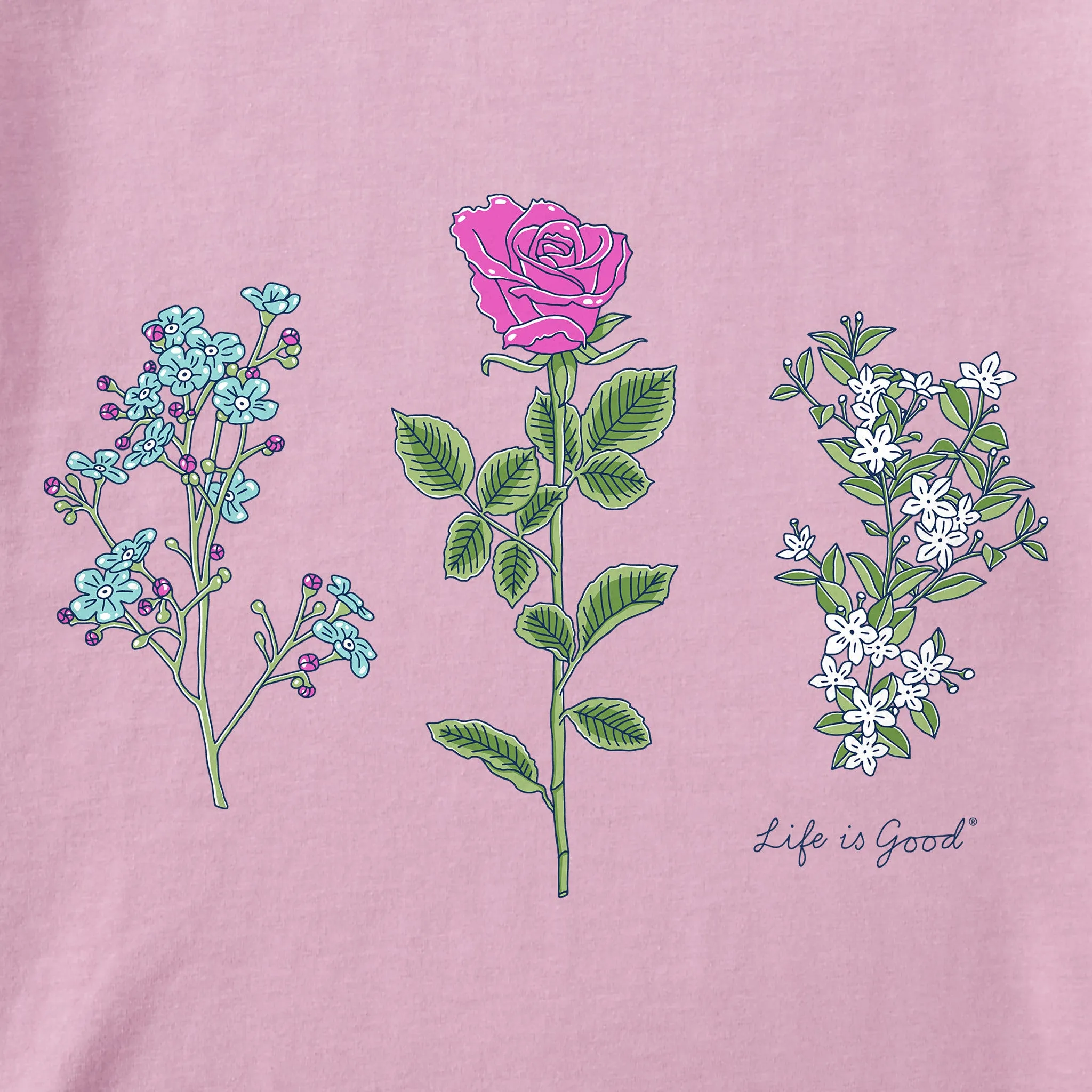 Women's 3 Botanical Rose Jasmine Short Sleeve Crusher Vee sold by Life is Good product image thumbnail 2