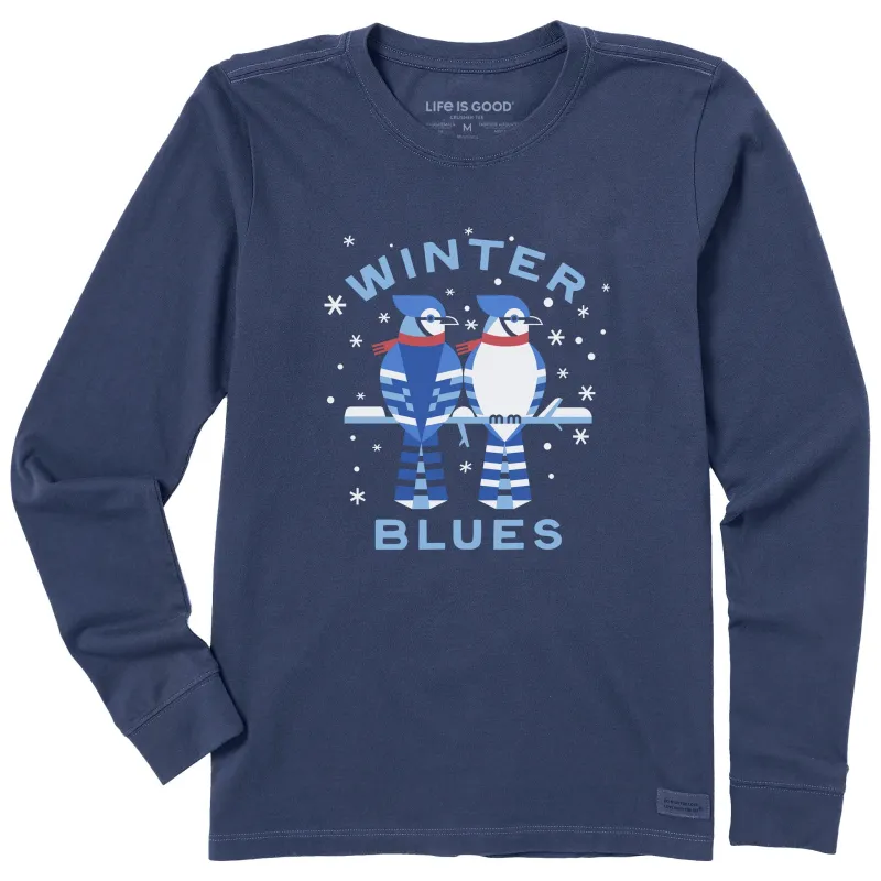Women's Winter Blues Long Sleeve Crusher Tee made by Life is Good