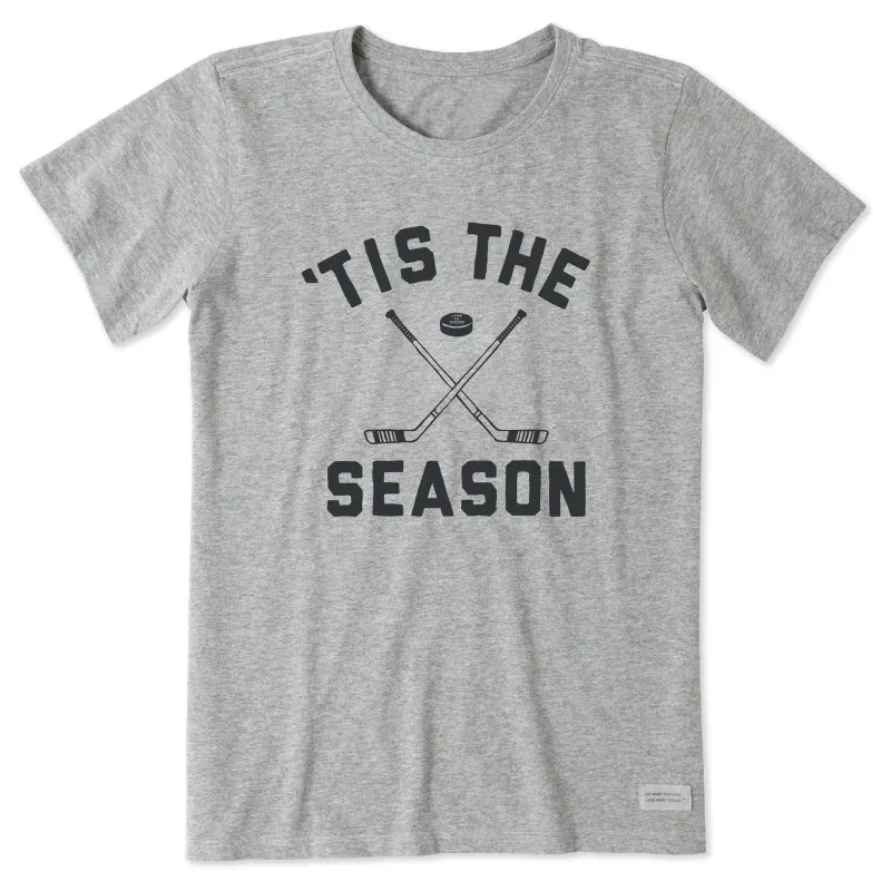 Women's Tis the Season Hockey Short Sleeve Crusher Tee sold by Life is Good