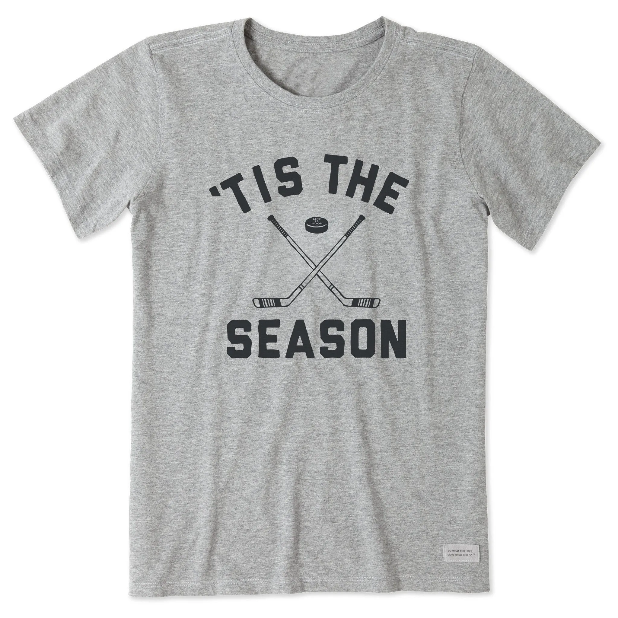 Women's Tis the Season Hockey Short Sleeve Crusher Tee sold by Life is Good
