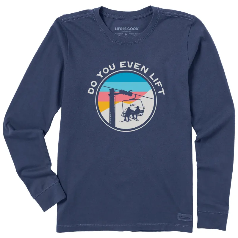 Women's Do You Even Ski Lift Bro Long Sleeve Crusher Tee sold by Life is Good