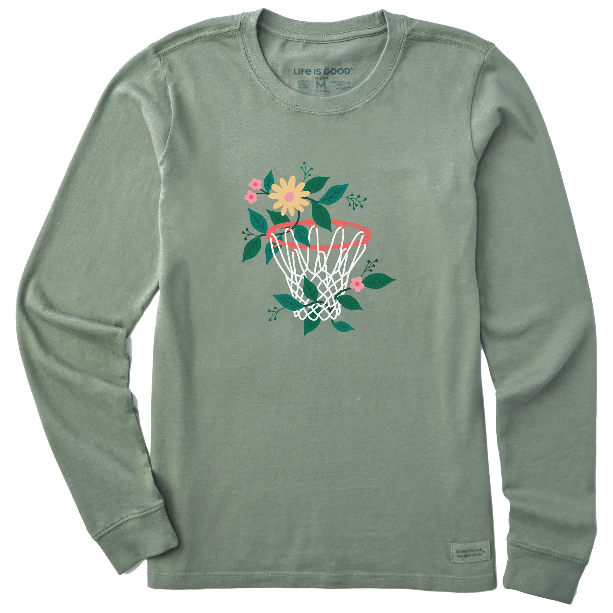 Women's Floral Basketball Long Sleeve Crusher Tee sold by Life is Good
