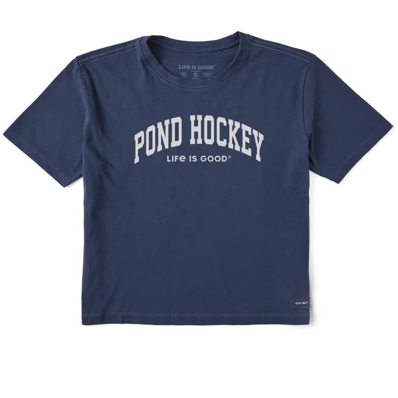 Women's Pond Hockey Arch Short Sleeve Crusher Boxy Tee sold by Life is Good