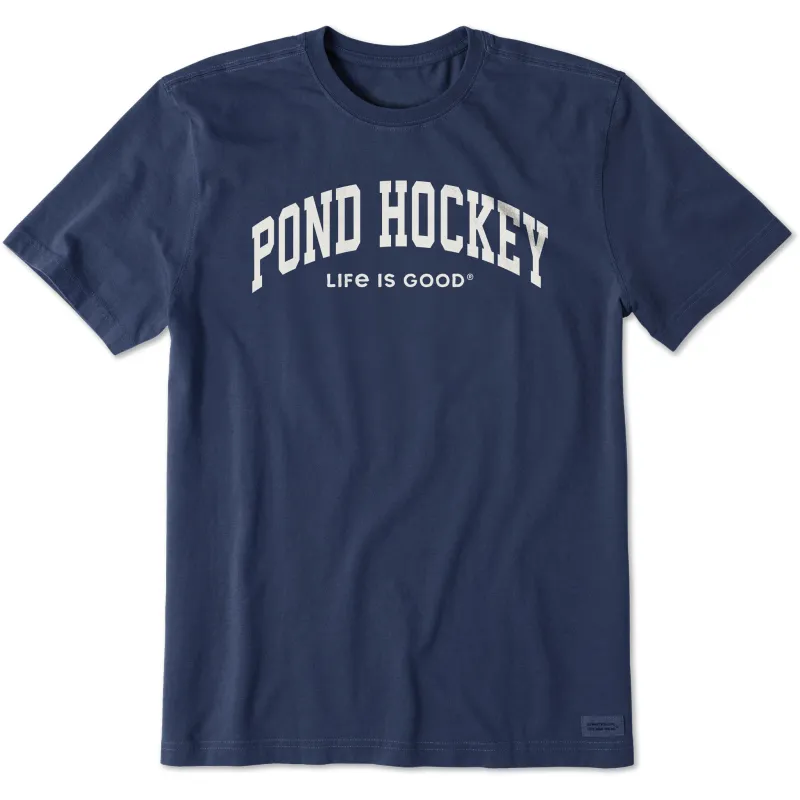 Men's Pond Hockey Arch Short Sleeve Crusher Tee sold by Life is Good