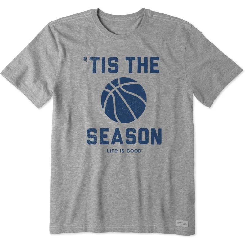Men's Tis the Season Basketball Short Sleeve Crusher Tee sold by Life is Good