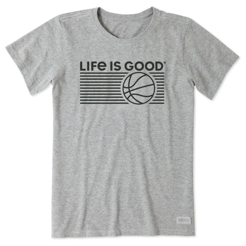 Women's Basketball Stripes Short Sleeve Crusher Tee sold by Life is Good