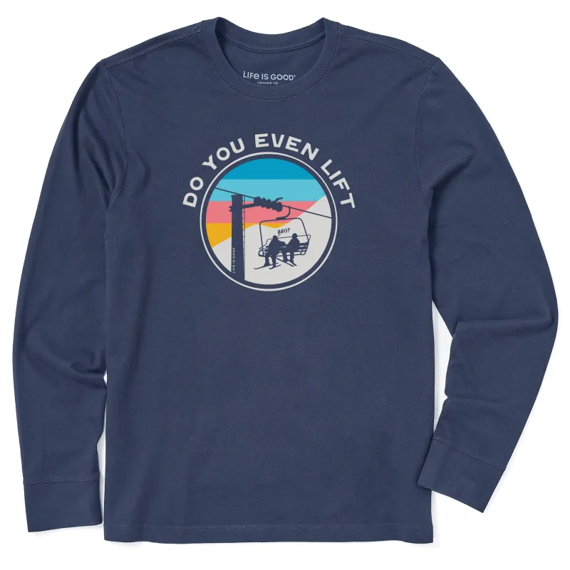 Men's Do You Even Ski Lift Bro Long Sleeve Crusher Tee sold by Life is Good