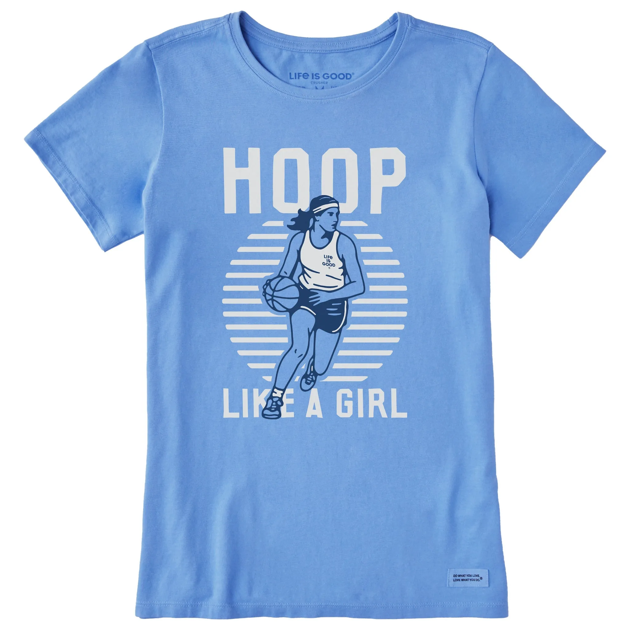 Women's Hoop Like a Girl Short Sleeve Crusher Tee sold by Life is Good
