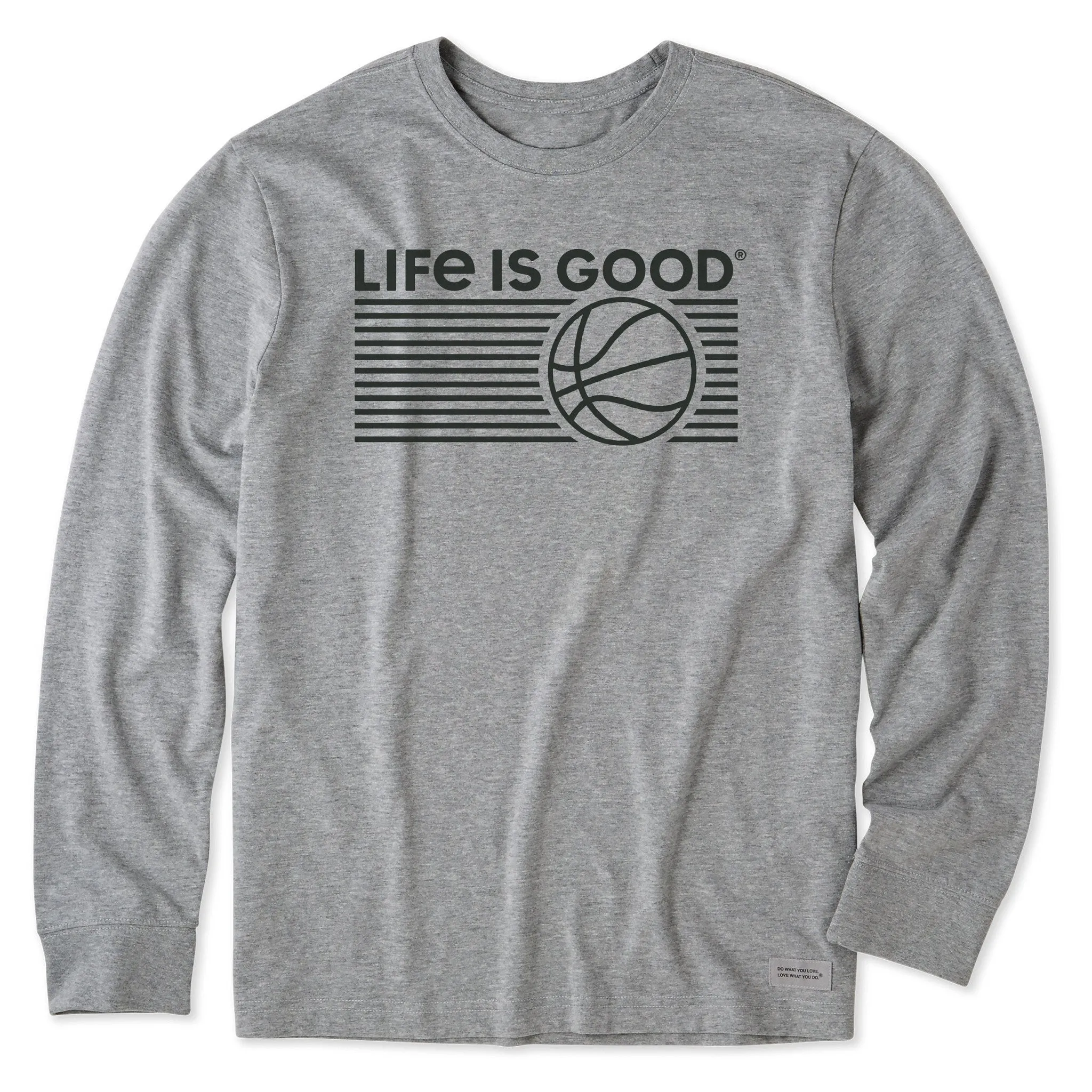 Men's Basketball Stripes Long Sleeve Crusher Tee sold by Life is Good