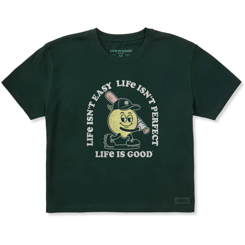 Women's Life Isn't Easy for a Lemon Short Sleeve Crusher Boxy Tee sold by Life is Good