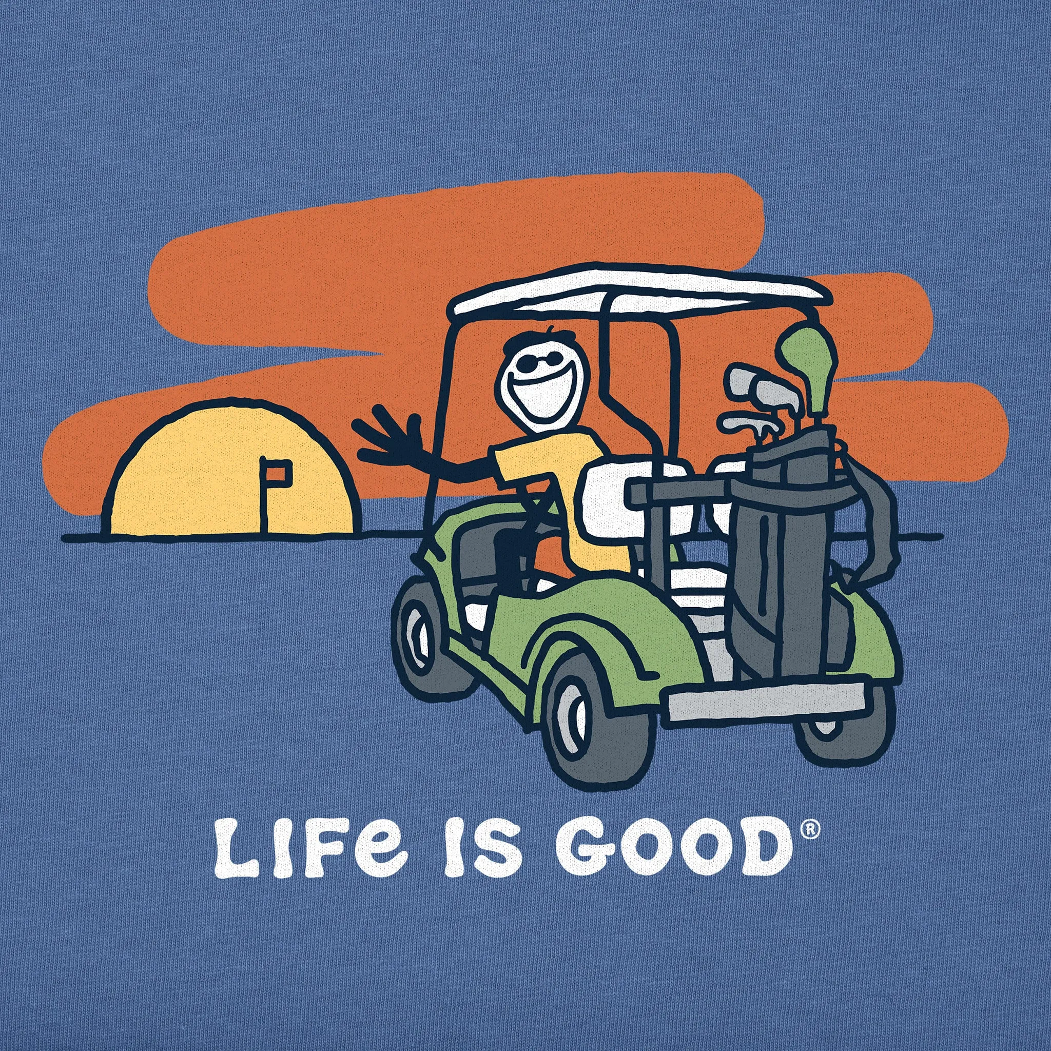 Men's Golf Cart Sunset Long Sleeve Crusher Tee sold by Life is Good product image thumbnail 2