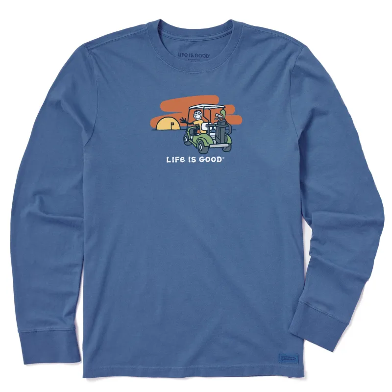 Men's Golf Cart Sunset Long Sleeve Crusher Tee sold by Life is Good