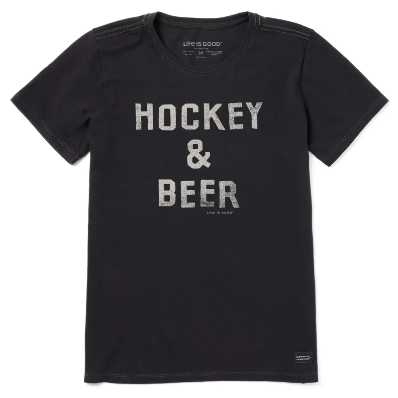 Women's Hockey & Beer Short Sleeve Crusher Tee sold by Life is Good