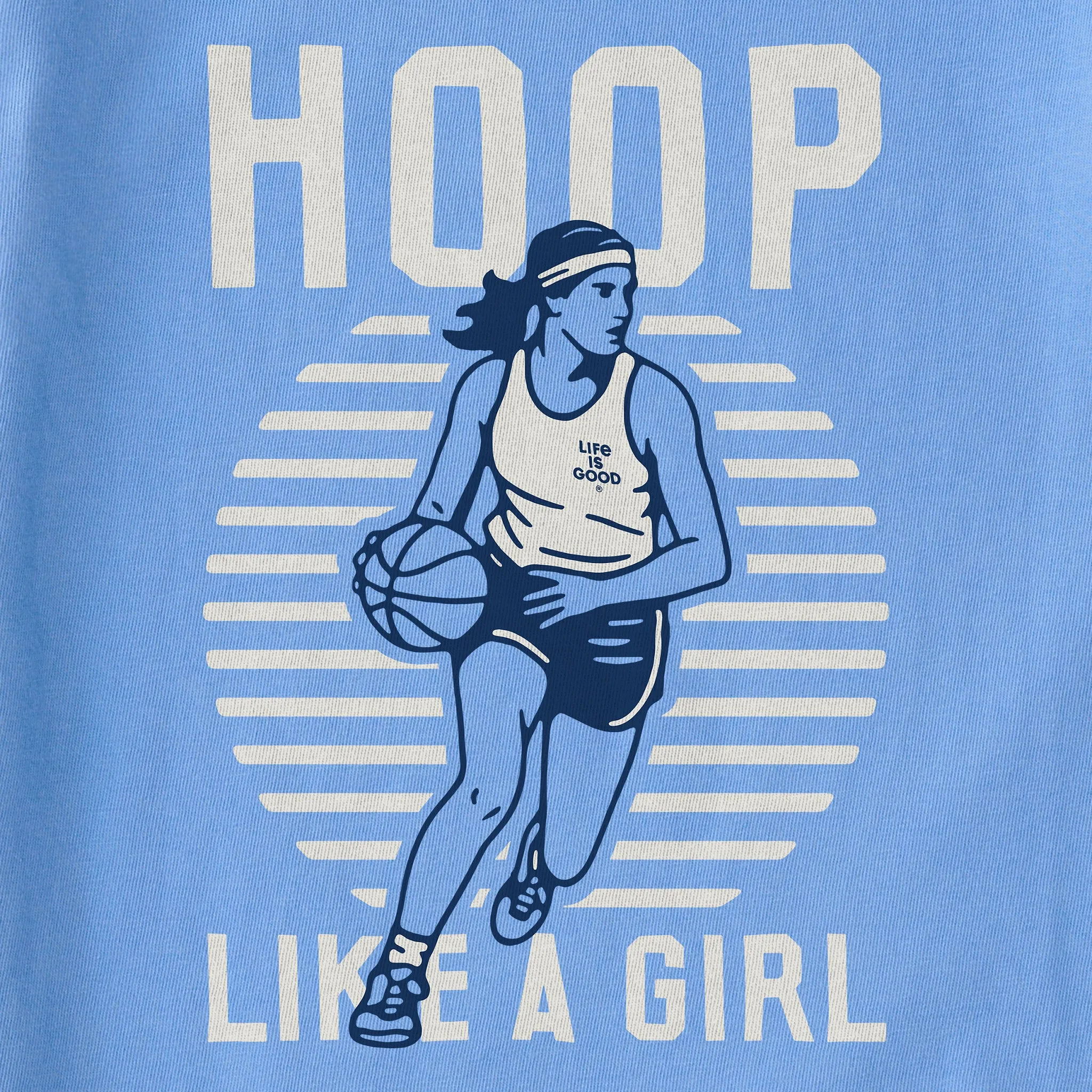 Women's Hoop Like a Girl Long Sleeve Crusher Tee sold by Life is Good product image thumbnail 2
