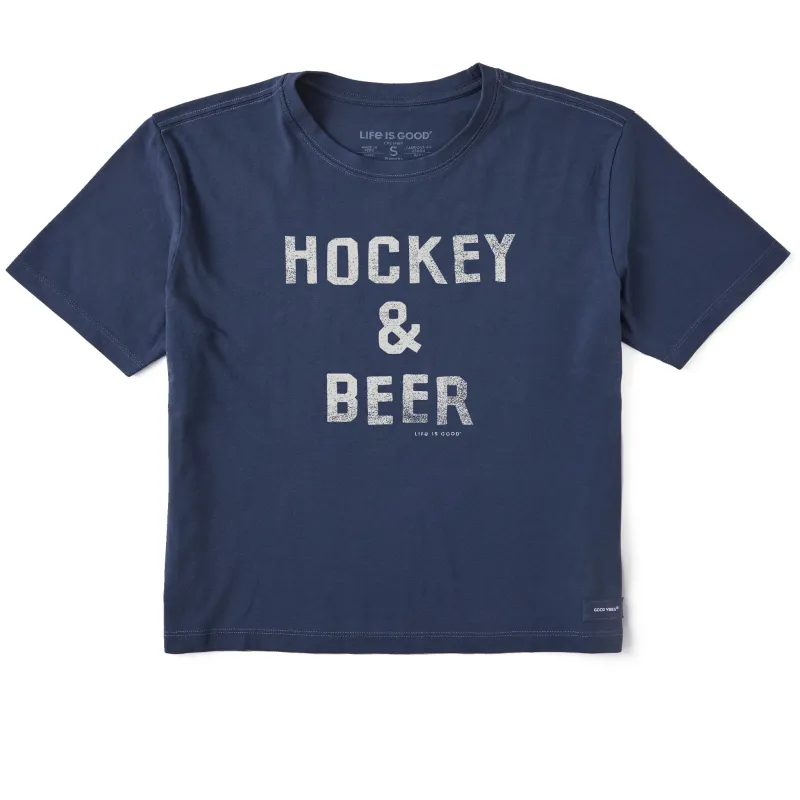 Women's Hockey & Beer Short Sleeve Crusher Boxy Tee sold by Life is Good