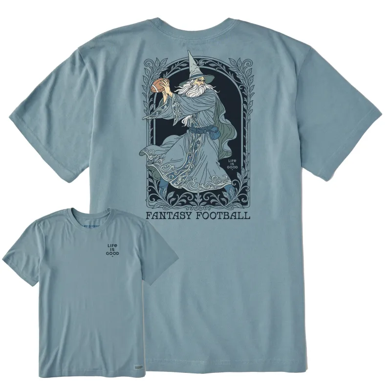 Men's Fantasy Football Wizard QB Short Sleeve Crusher Tee sold by Life is Good