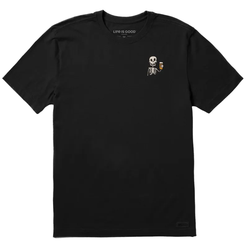 Men's Embroidered Skeleton Beer Short Sleeve Crusher Tee sold by Life is Good