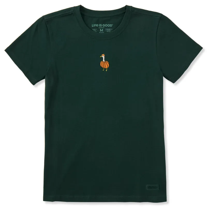 Women's Embroidered Pumpkin Goose Short Sleeve Crusher Tee sold by Life is Good