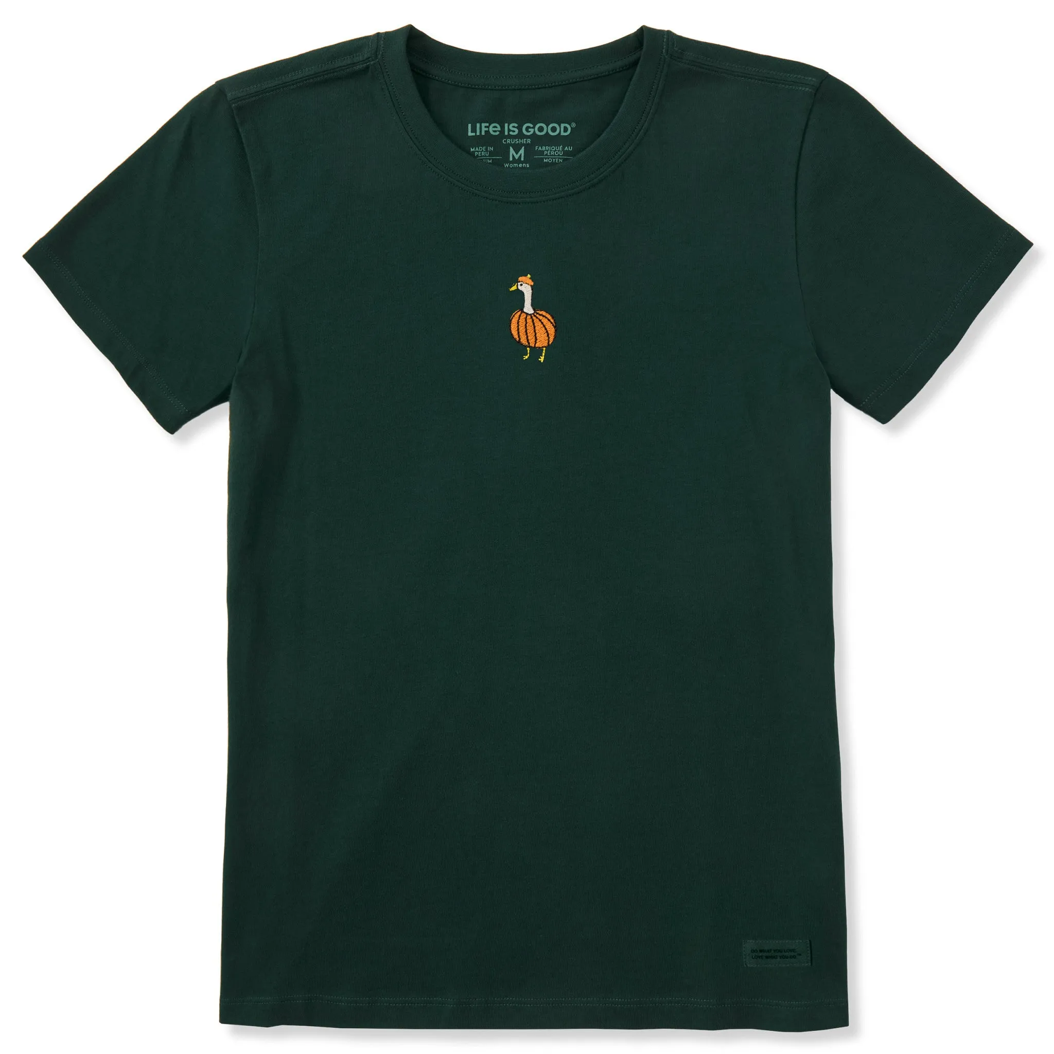 Women's Embroidered Pumpkin Goose Short Sleeve Crusher Tee sold by Life is Good