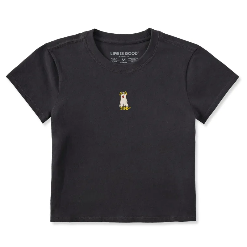 Women's Embroidered Silly Ghost Pup Crusher-LITE Shrunken Tee sold by Life is Good