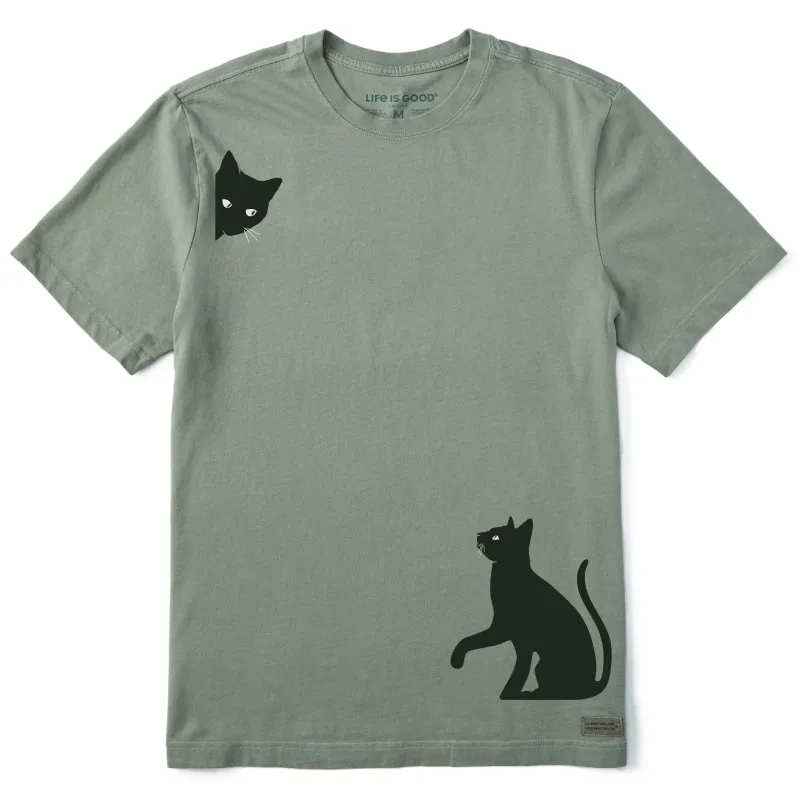 Men's Two Curious Cats Short Sleeve Crusher Tee sold by Life is Good