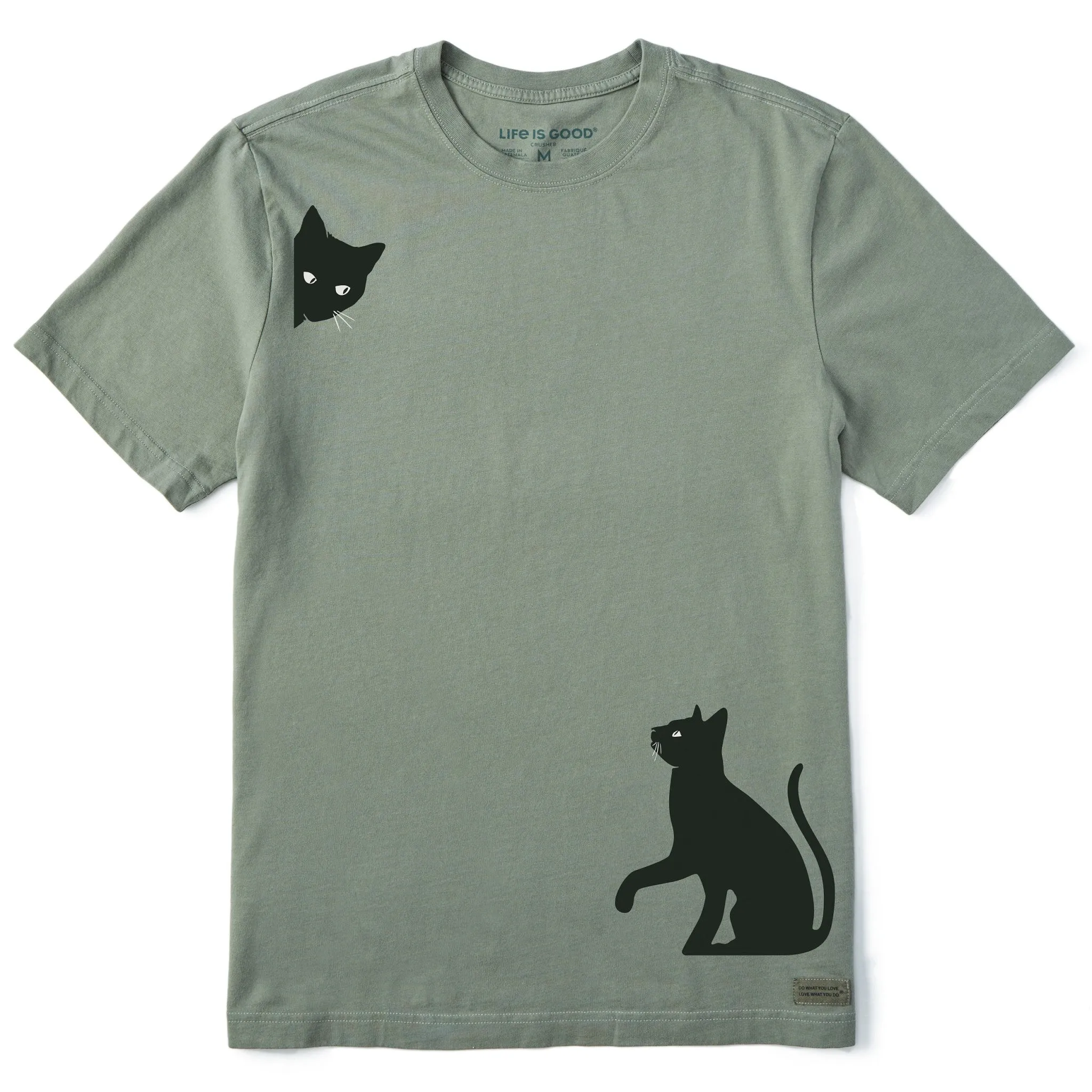 Men's Two Curious Cats Short Sleeve Crusher Tee sold by Life is Good