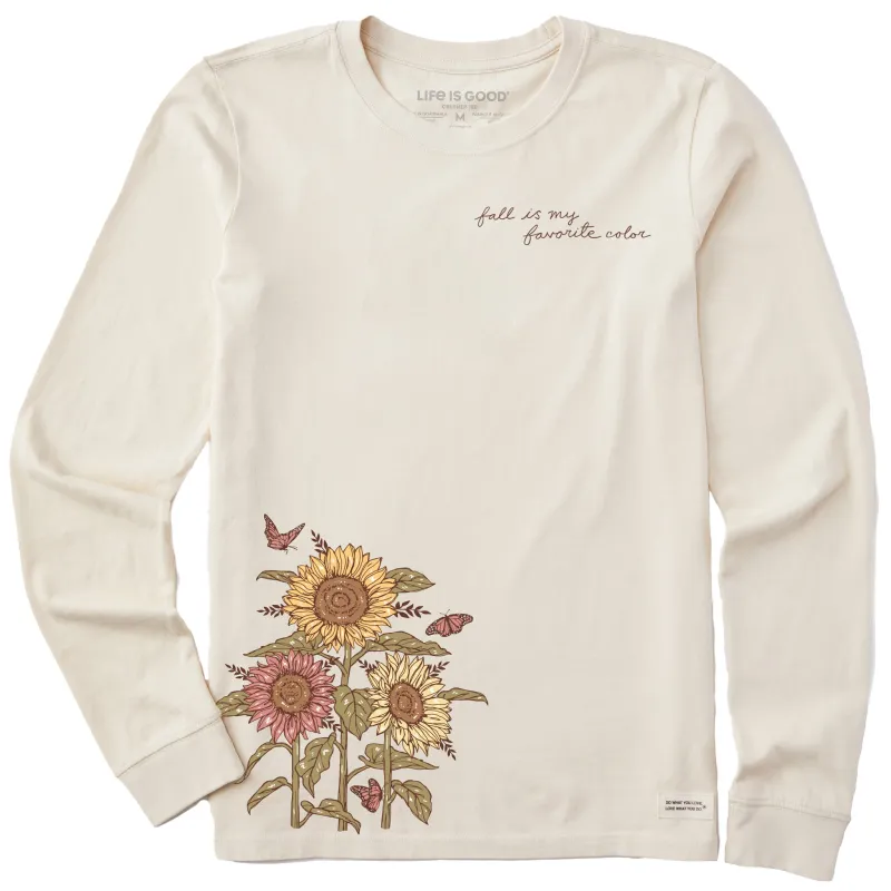 Women's Fall is my Favorite Sunflower Long Sleeve Crusher Tee made by Life is Good
