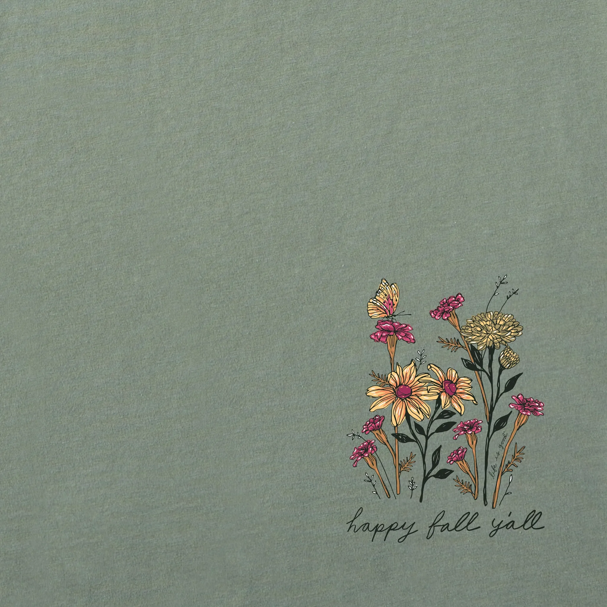 Women's Happy Sunflowers Long Sleeve Crusher Tee sold by Life is Good product image thumbnail 2