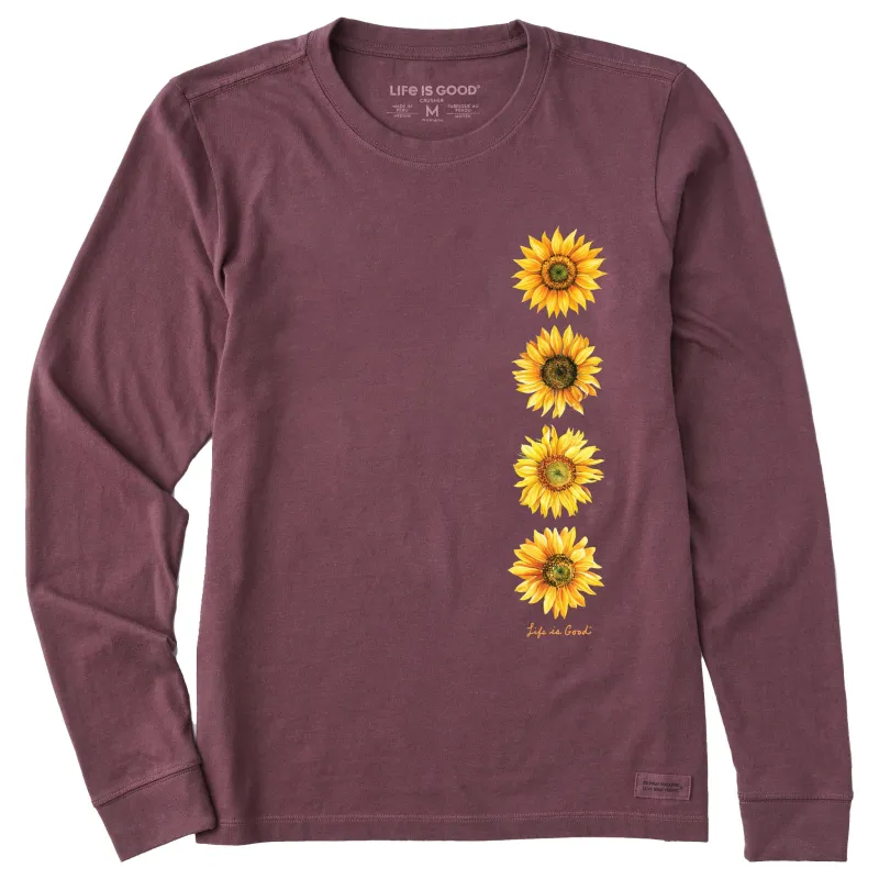 Women's Sunflower Line Long Sleeve Crusher Tee sold by Life is Good