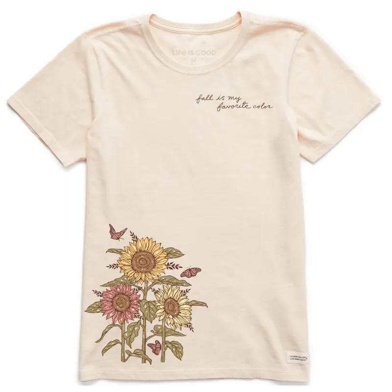 Women's Fall is my Favorite Sunflower Short Sleeve Crusher Tee sold by Life is Good